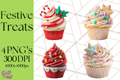 Christmas Cupcake PNG Clipart, Holiday Cupcake Dessert Png Product Image 1