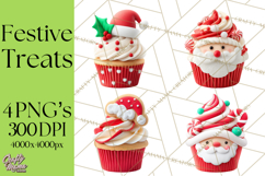 Christmas Cupcake PNG Clipart, Holiday Cupcake Dessert Png Product Image 1
