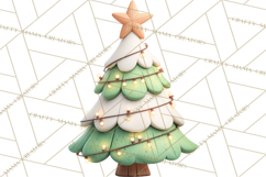 Textured Clay Christmas Tree Clipart PNG, Holiday Clipart Product Image 3