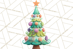 Textured Clay Christmas Tree Clipart PNG, Holiday Clipart Product Image 4