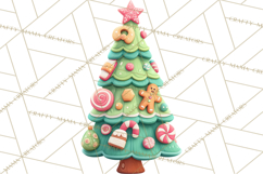 Textured Clay Christmas Tree Clipart PNG, Holiday Clipart Product Image 2