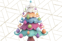 Textured Clay Christmas Tree Clipart PNG, Holiday Clipart Product Image 3