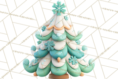 Textured Clay Christmas Tree Clipart PNG, Holiday Clipart Product Image 5