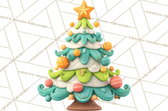 Textured Clay Christmas Tree Clipart PNG, Holiday Clipart Product Image 2