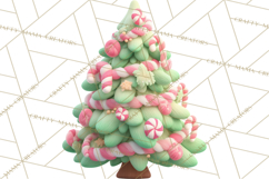 Textured Clay Christmas Tree Clipart PNG, Holiday Clipart Product Image 3