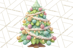 Textured Clay Christmas Tree Clipart PNG, Holiday Clipart Product Image 4