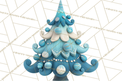 Textured Clay Christmas Tree Clipart PNG, Holiday Clipart Product Image 4