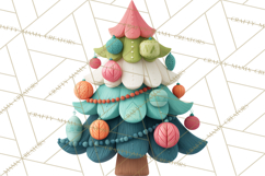 Textured Clay Christmas Tree Clipart PNG, Holiday Clipart Product Image 4