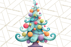 Textured Clay Christmas Tree Clipart PNG, Holiday Clipart Product Image 3