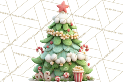 Textured Clay Christmas Tree Clipart PNG, Holiday Clipart Product Image 4