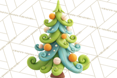 Textured Clay Christmas Tree Clipart PNG, Holiday Clipart Product Image 2