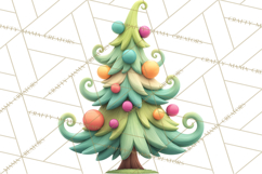 Textured Clay Christmas Tree Clipart PNG, Holiday Clipart Product Image 3