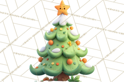 Textured Clay Christmas Tree Clipart PNG, Holiday Clipart Product Image 2