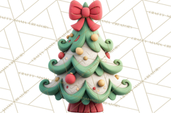 Textured Clay Christmas Tree Clipart PNG, Holiday Clipart Product Image 3