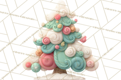Textured Clay Christmas Tree Clipart PNG, Holiday Clipart Product Image 4