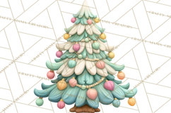 Textured Clay Christmas Tree Clipart PNG, Holiday Clipart Product Image 4