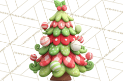 Textured Clay Christmas Tree Clipart PNG, Holiday Clipart Product Image 2