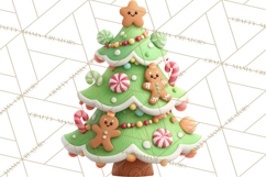 Textured Clay Christmas Tree Clipart PNG, Holiday Clipart Product Image 3