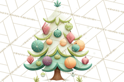 Textured Clay Christmas Tree Clipart PNG, Holiday Clipart Product Image 2