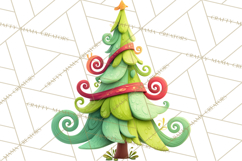 Textured Clay Christmas Tree Clipart PNG, Holiday Clipart Product Image 3