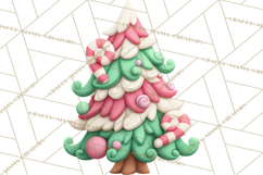 Textured Clay Christmas Tree Clipart PNG, Holiday Clipart Product Image 4