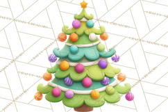 Textured Clay Christmas Tree Clipart PNG, Holiday Clipart Product Image 5
