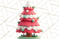 Textured Clay Christmas Tree Clipart PNG, Holiday Clipart Product Image 4