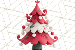 Textured Clay Christmas Tree Clipart PNG, Holiday Clipart Product Image 5