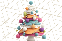 Textured Clay Christmas Tree Clipart PNG, Holiday Clipart Product Image 3