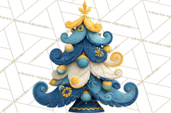 Textured Clay Christmas Tree Clipart PNG, Holiday Clipart Product Image 4