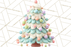 Textured Clay Christmas Tree Clipart PNG, Holiday Clipart Product Image 5