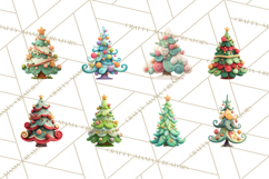 Textured Clay Christmas Tree Clipart PNG, Holiday Clipart Product Image 4