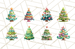 Textured Clay Christmas Tree Clipart PNG, Holiday Clipart Product Image 3