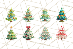 Textured Clay Christmas Tree Clipart PNG, Holiday Clipart Product Image 5