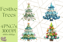 Textured Clay Christmas Tree Clipart PNG, Holiday Clipart Product Image 1