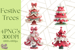 Textured Clay Christmas Tree Clipart PNG, Holiday Clipart Product Image 1