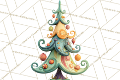 Textured Clay Christmas Tree Clipart PNG, Holiday Clipart Product Image 5
