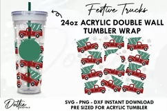Christmas Tree Truck Wrap SVG 24oz Starbucks Acrylic Tumbler Product Image 1