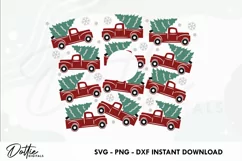 Christmas Tree Truck Wrap SVG 24oz Starbucks Acrylic Tumbler Product Image 2