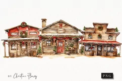Festive Western Saloon | Western Christmas PNG Product Image 1