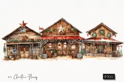 Festive Western Saloon | Western Christmas PNG Product Image 1