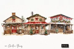 Festive Western Saloon | Western Christmas PNG Product Image 1