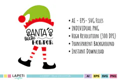 Holiday elf legs PNG set featuring Santa’s Helper Christmas elements