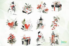 Festive Winter Watercolor Clipart Product Image 4