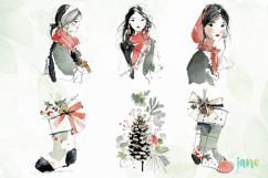 Festive Winter Watercolor Clipart Product Image 2