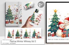 Festive Winter Whimsy Digital Paper Product Image 1