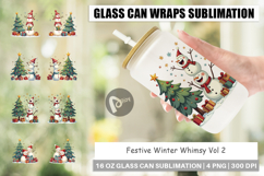 Festive Winter Whimsy Glass Can Product Image 1