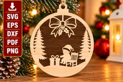 Festive Wooden Ornament SVG Product Image 1