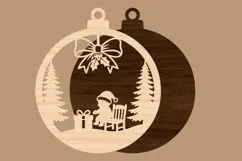 Festive Wooden Ornament SVG Product Image 2