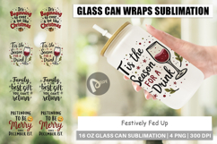 Fed Up Holiday Quotes Glass Can Product Image 1